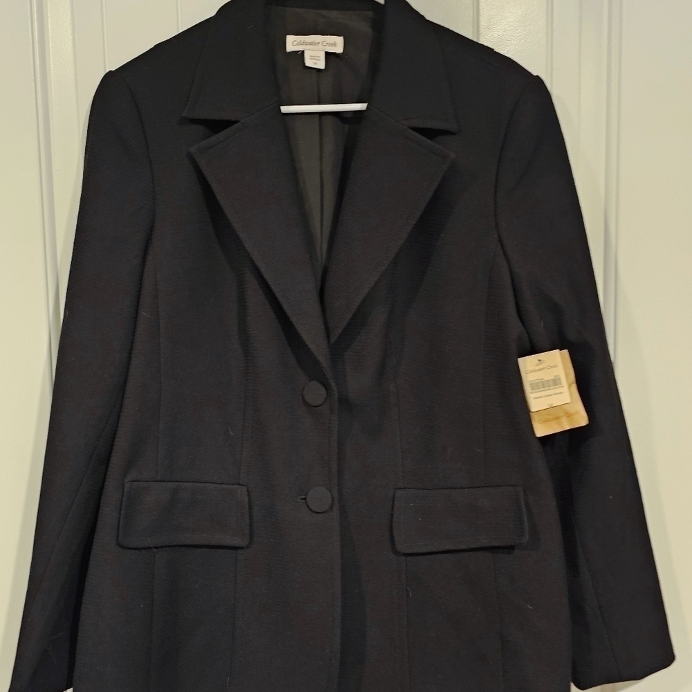 NWT COLDWATER CREEK black  blazer jacket size 14 M